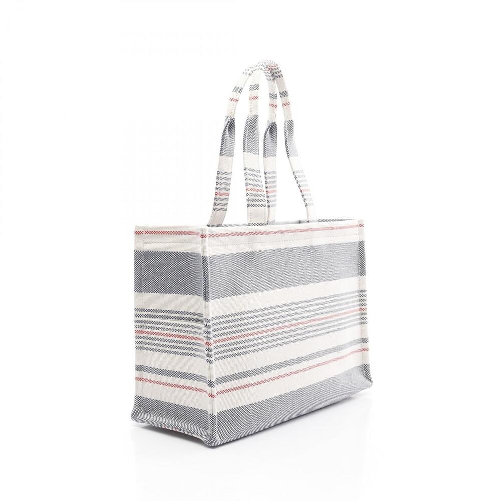 Celine Cabas Triomphe Tote Bag canvas leather white Navy Blue red - Picture 2 of 4